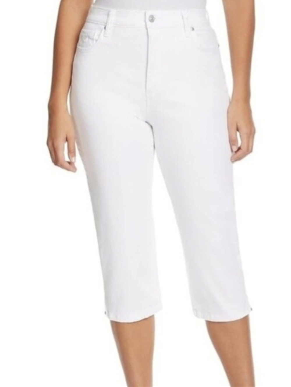 NEW Gloria Vanderbilt Amanda White Classic Rise Capri Jeans 98% Cotton Size 10